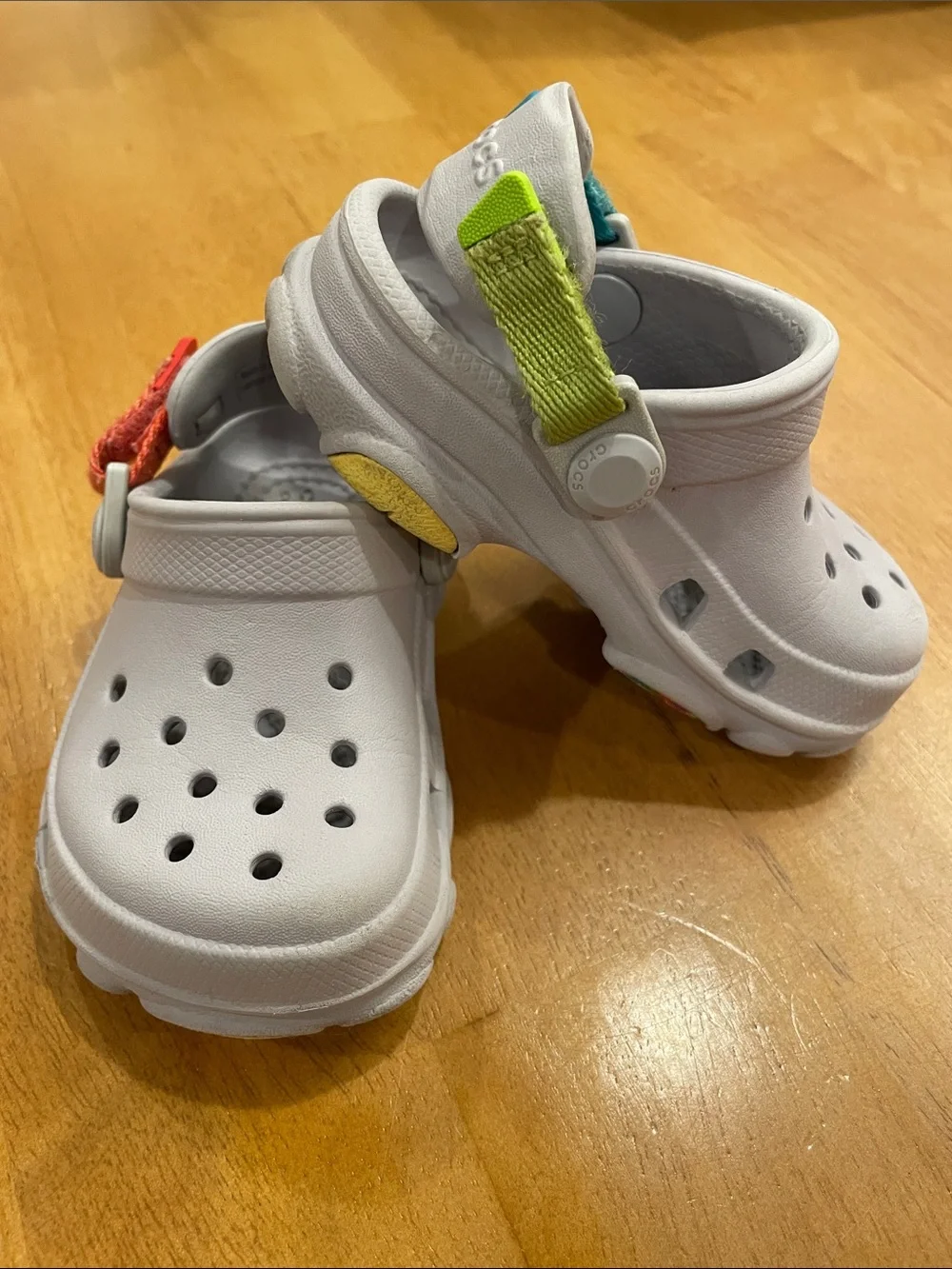 CROCS All Terrain Clogs C5 Grey Toddler Baby Shoes Adjustable Heel Straps